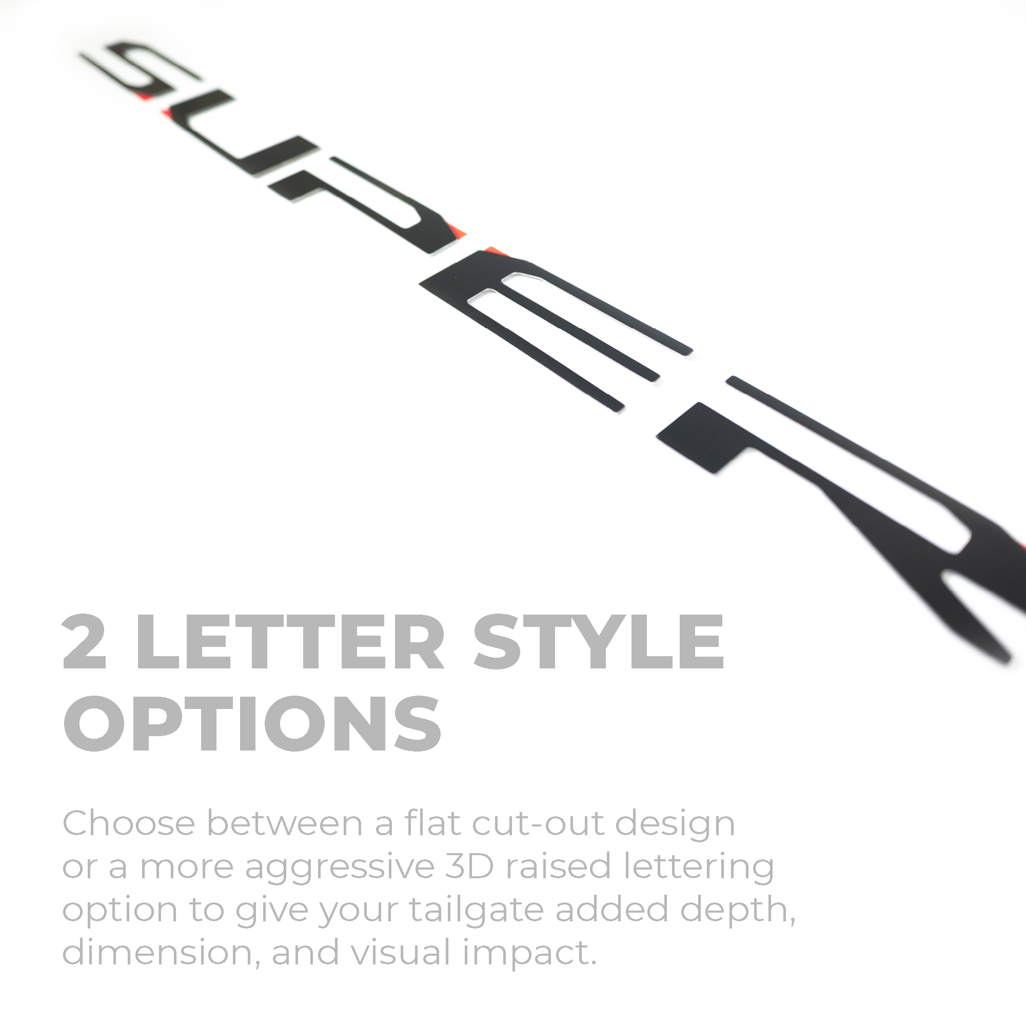 Super Duty Tailgate Letter Kit - 2 Style Options - Infographic