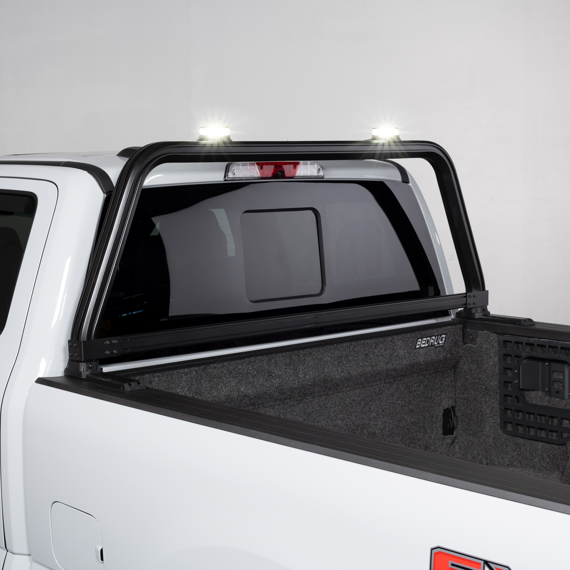 Dual Color LED Safety Beacon for Industrial Use Mounted to Open Frame Cab Rack Dual Color LED Safety Beacon for Industrial Use Mounted to Open Frame Cab Rack
