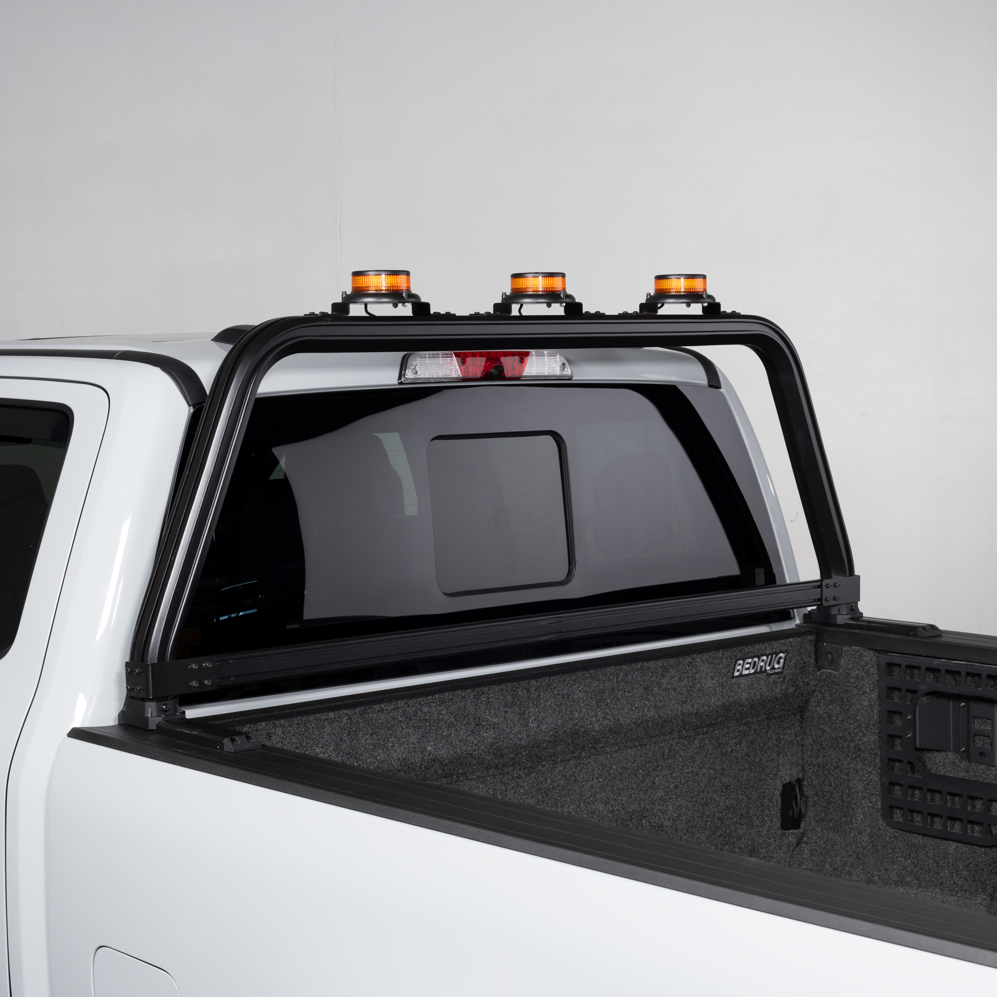 Amber LED Strobe Beacon for Fleet Safety Mounted to Open Frame Cab Rack Amber LED Strobe Beacon for Fleet Safety Mounted to Open Frame Cab Rack
