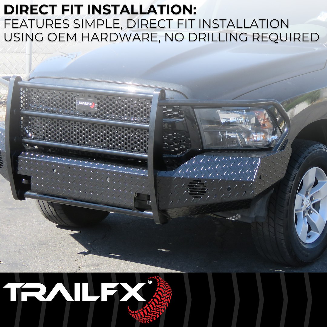FX3033A - Heavy Duty Steel Front Bumper Replacement with Grille