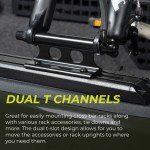 Dual T channels for mounting with bike secured to TEC Skin system.