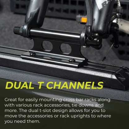 Dual T channels for mounting with bike secured to TEC Skin system.