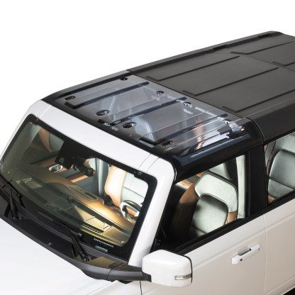 This sleek and modern tint not only adds a sophisticated aura to your Bronco's aesthetic but also provides essential protection against harmful UV rays, ensuring a safe and comfortable off-road experience.