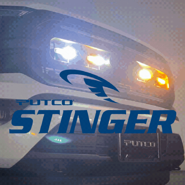 Putco Stinger Lightheads with Amber, White and Blue Strobe LEDs - GIF Image