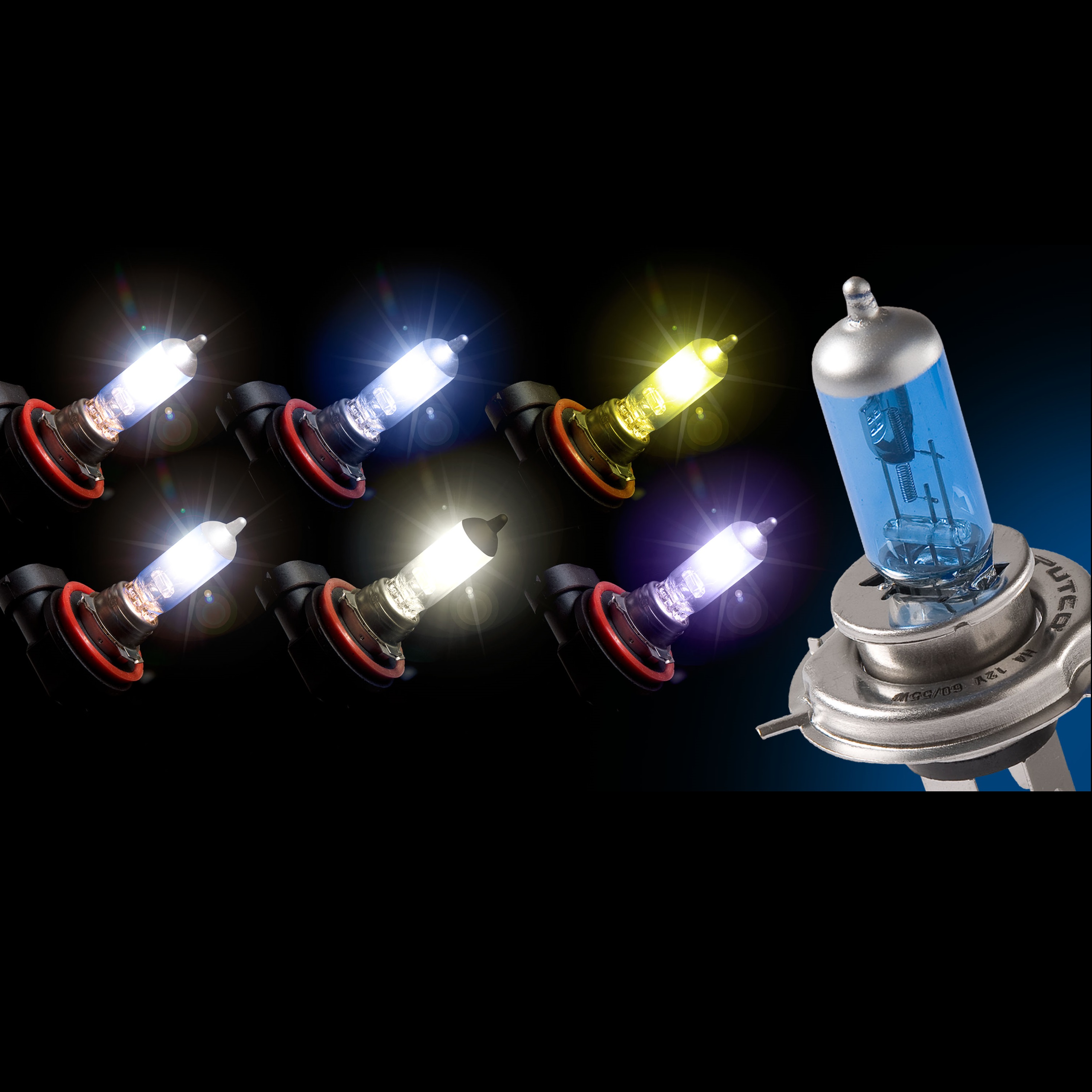 230012NB-X - Putco Pure Halogen Headlight Bulbs - Replaces H12 Bulbs -  Nitro Blue Color - Sold in Pairs