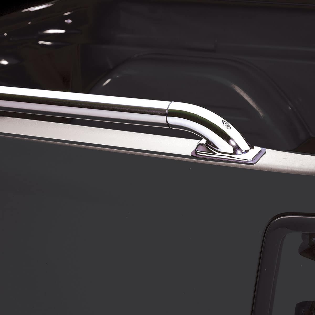 3500 ; GMC Sierra 1500 5.5 Ft Topline Autopart Matte Black Nylon B Locker Style With Square Shaped Tube Truck Bed Side Rails FRC 2014-2017 Chevy Silverado 1500/2500 